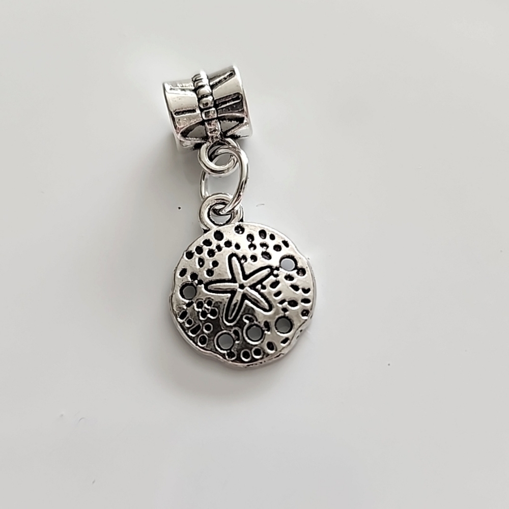 Sand dollar Charm for European Style Bracelets Fits Pandora Systems
